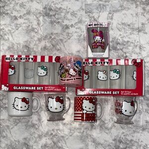 Hello Kitty Red and White Glassware Set